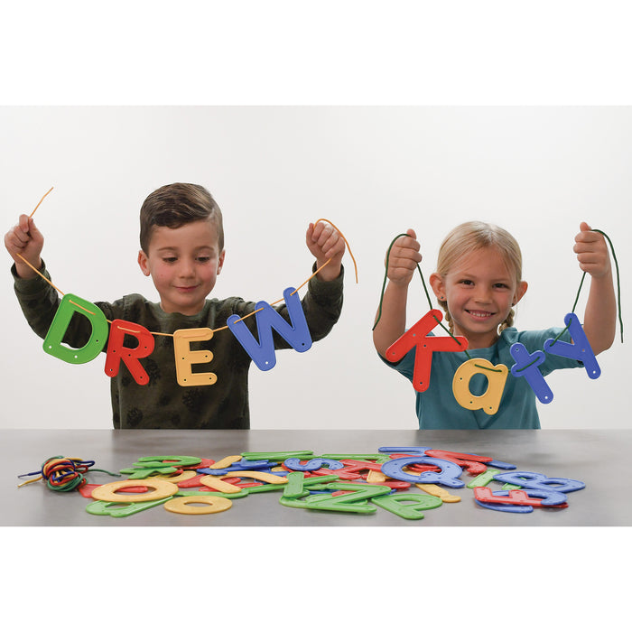 READY 2 LEARN CE-6903 Lacing Alphabet - Uppercase and Lowercase - Set of 52