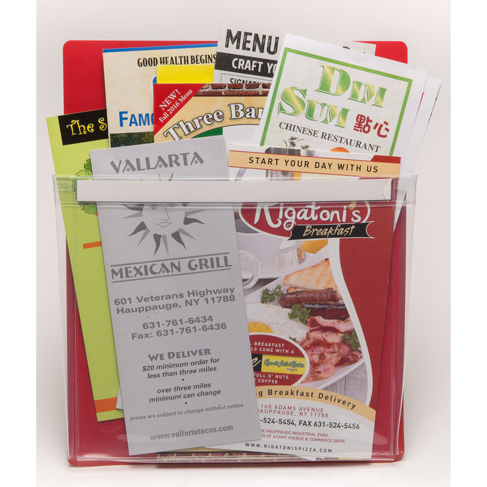 Charles Leonard CHL26400 Magnetic Pockets, 9.5"W x 11.75"H, 4 Assorted Colors Per Pack