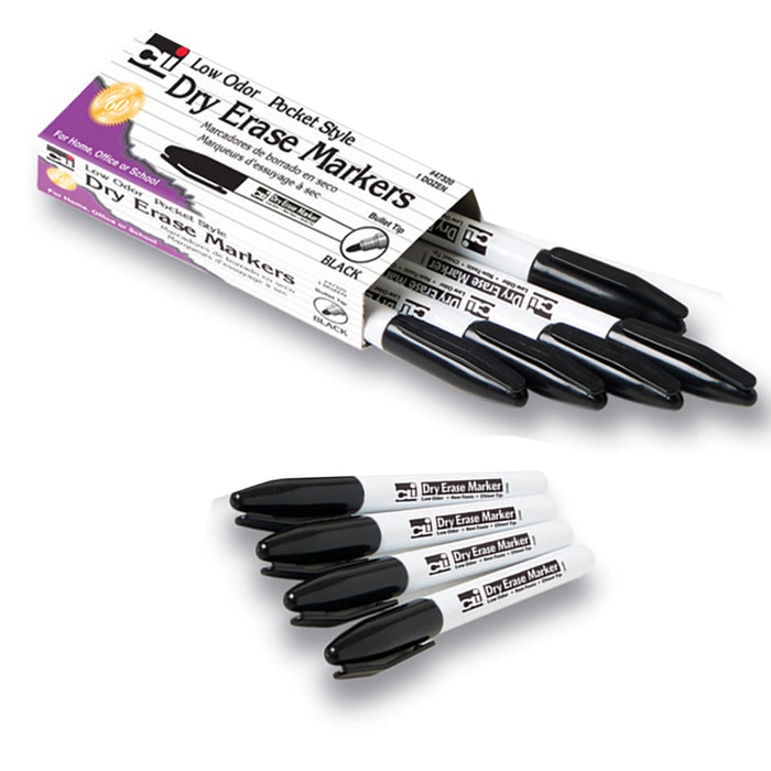 Charles Leonard CHL29130 Reusable Dry Erase Pockets Class Pack with Markers and Cloth Erasers