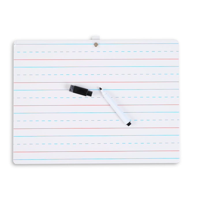 Charles Leonard CHL35220ST "My First" Dry Erase Board with Marker/Eraser, Two-Sided Plain/Lined, White, Pack of 12