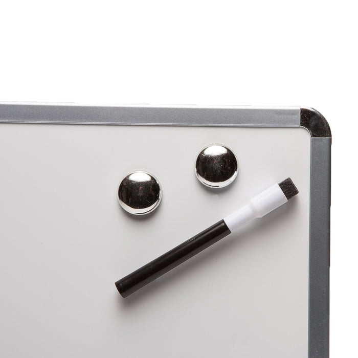 Charles Leonard CHL35314 Framed Magnetic Dry Erase Board with Marker & Magnets, Silver Frame, 11" x 14"