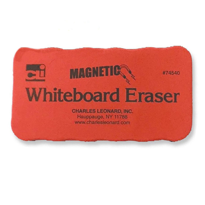 Charles Leonard CHL74540 Magnetic Whiteboard Eraser, Red/Black, 12 Per Pack