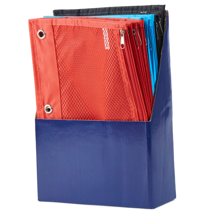 Charles Leonard CHL76330ST Pencil Pouch, Assorted Colors, 7" x 10", Set of 24