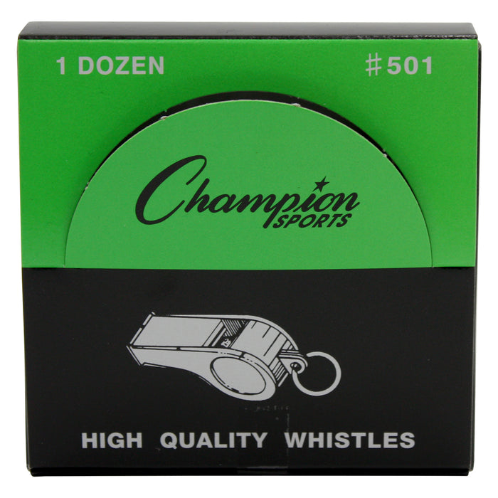 Champion Sports CHS501 Metal Whistle, Set of 12