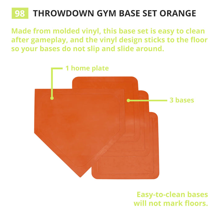 Champion Sports CHS98 Throwdown Gym Base Set, Orange, Set of 4