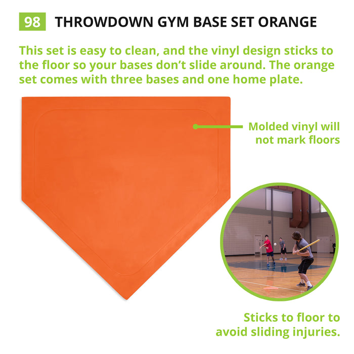 Champion Sports CHS98 Throwdown Gym Base Set, Orange, Set of 4