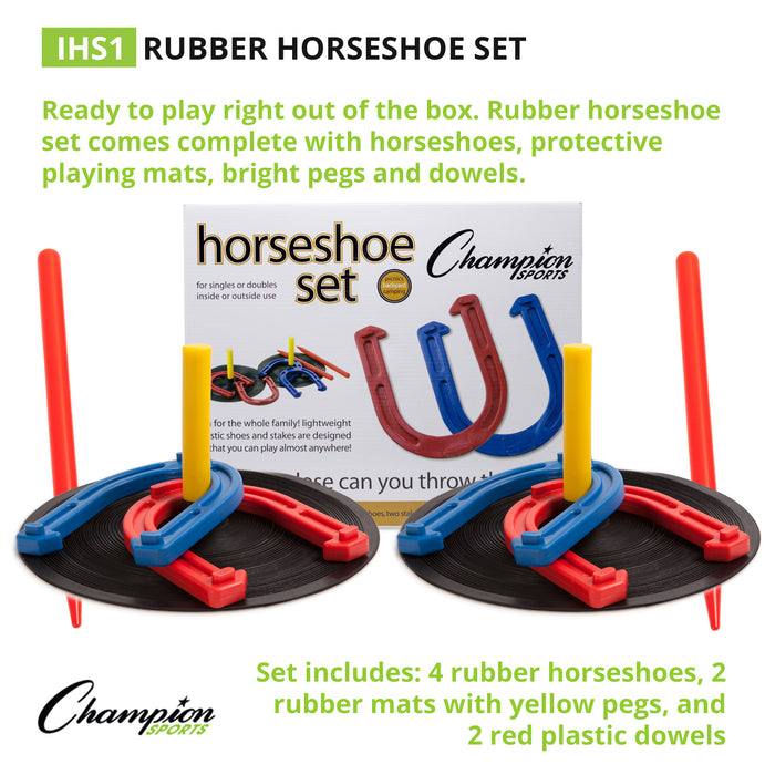 Champion Sports CHSIHS1 Rubber Horseshoe Set