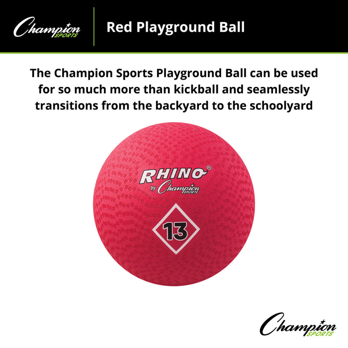 Champion Sports CHSPG13RD Playground Ball, 13", Red