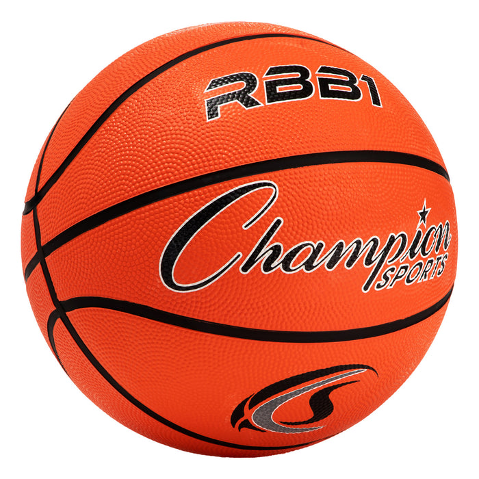 Champion Sports CHSRBB1 Rubber Basketball, Official Size 7, Orange