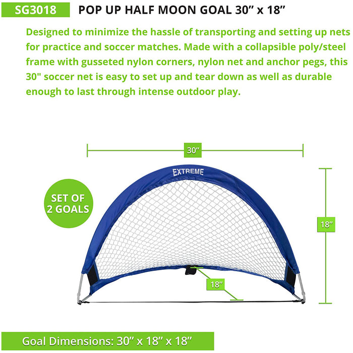Champion Sports CHSSG3018 Pop-Up Half Moon Goal, 30" x 18"