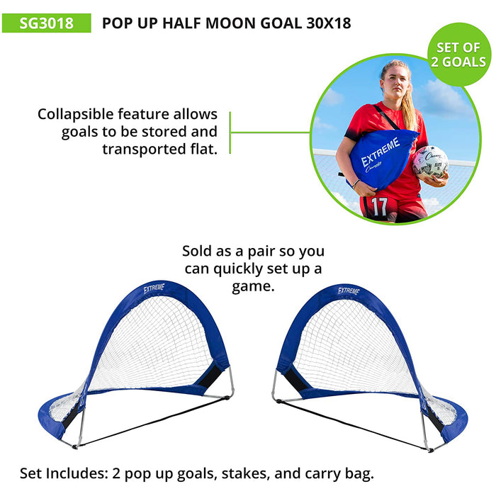 Champion Sports CHSSG3018 Pop-Up Half Moon Goal, 30" x 18"
