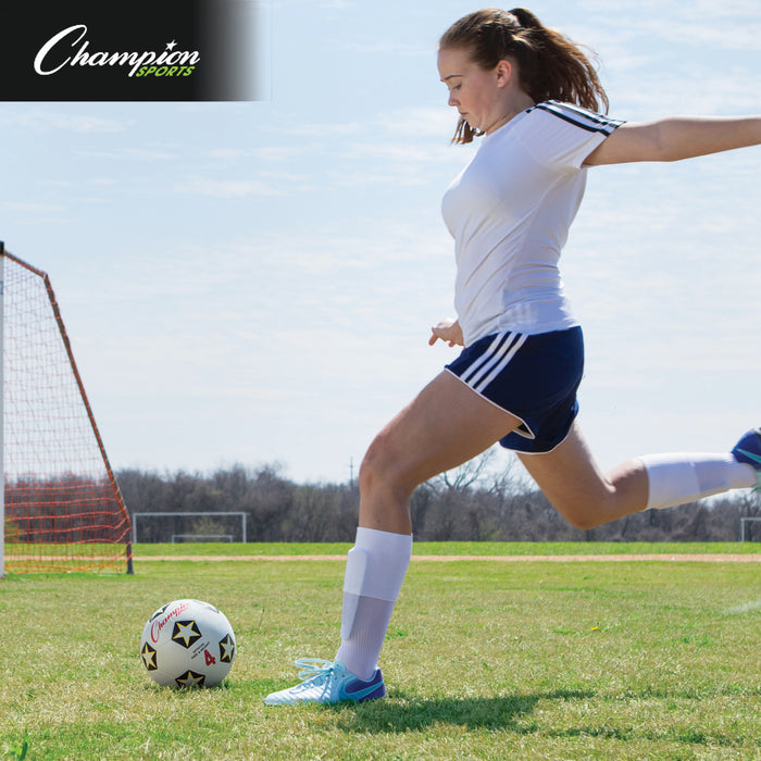 Champion Sports CHSSRB4SET Rubber Cover Soccer Ball, Size 4, Set of 6