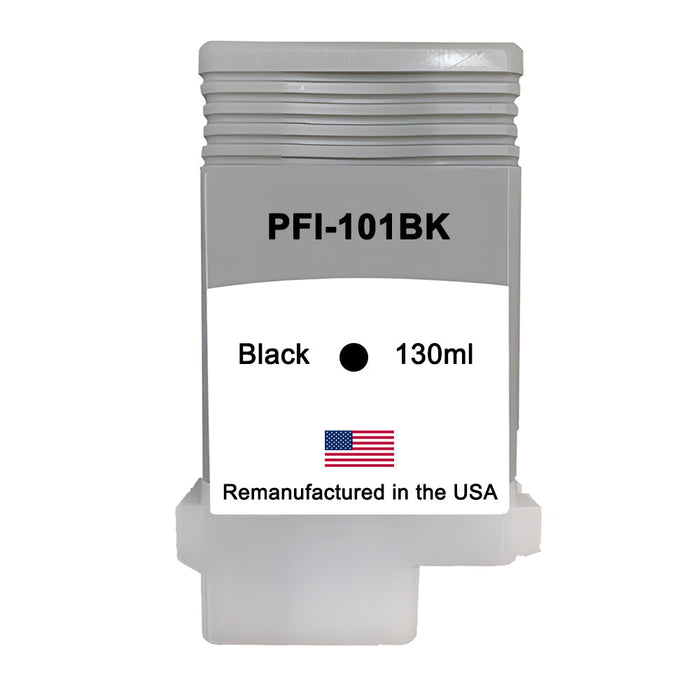 U.S. Remanufactured for Canon PFI-101BK 130ml Black Ink Cartridge