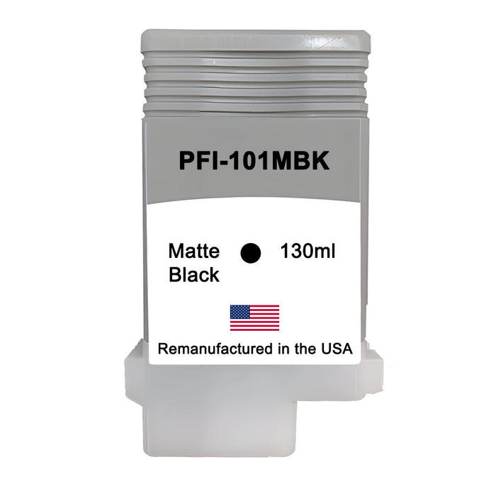 U.S. Remanufactured for Canon PFI-101MBK 130ml Matte Black Ink Cartridge