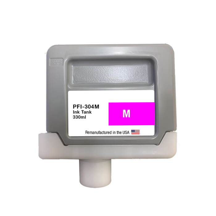 U.S. Remanufactured for Canon PFI-304M 330ml Magenta Ink Cartridge
