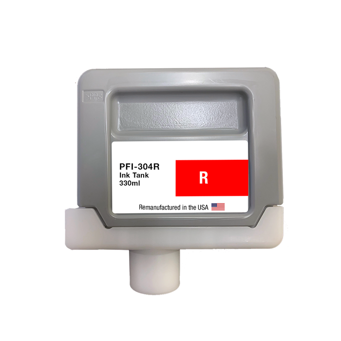U.S. Remanufactured for Canon PFI-304R 330ml Red Ink Cartridge