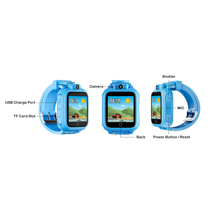 Contixo CNXKW1BLUE KW1 Smart Watch for Kids with Educational Games, HD Touch Screen, Camera, and MP3 Music Player, Blue