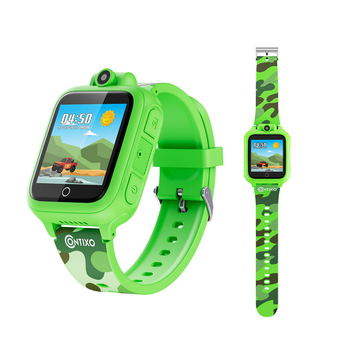 Contixo CNXKW1GREEN KW1 Smart Watch for Kids with Educational Games, HD Touch Screen, Camera, and MP3 Music Player, Green