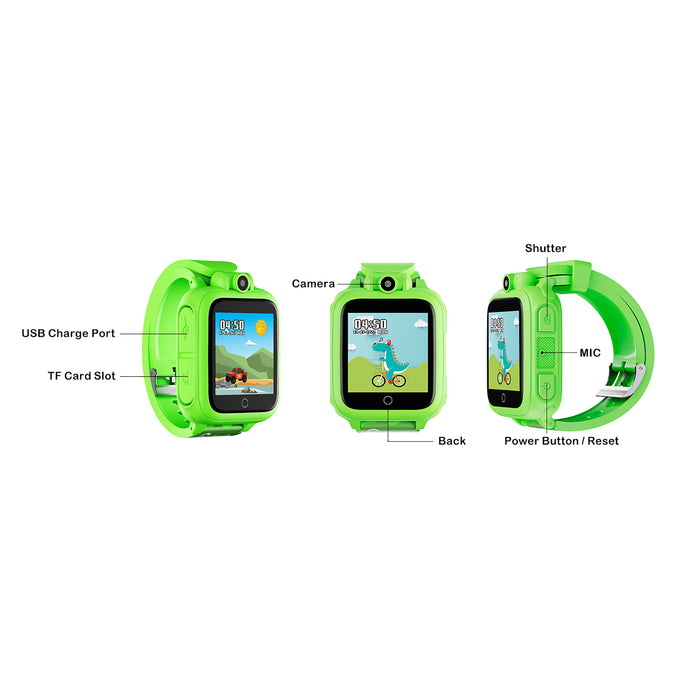 Contixo CNXKW1GREEN KW1 Smart Watch for Kids with Educational Games, HD Touch Screen, Camera, and MP3 Music Player, Green