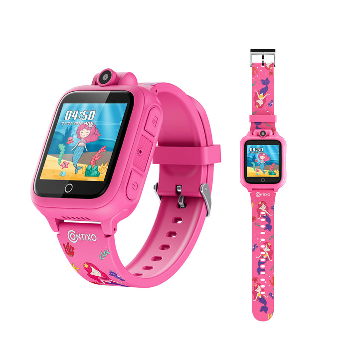 Contixo CNXKW1PINK KW1 Smart Watch for Kids with Educational Games, HD Touch Screen, Camera, and MP3 Music Player, Pink