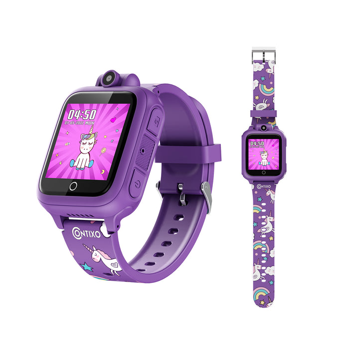 Contixo CNXKW1PURPLE KW1 Smart Watch for Kids with Educational Games, HD Touch Screen, Camera, and MP3 Music Player, Purple