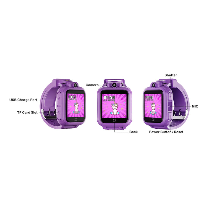 Contixo CNXKW1PURPLE KW1 Smart Watch for Kids with Educational Games, HD Touch Screen, Camera, and MP3 Music Player, Purple