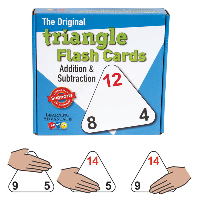 Learning Advantage CRE4551 The Original Triangle Flash Cards - Addition & Subtraction - Set of 20
