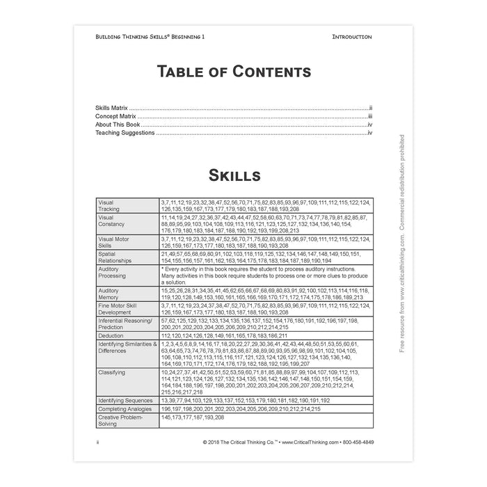 The Critical Thinking Co. CTB05233 Building Thinking Skills Book, Beginning, Grade Pre K
