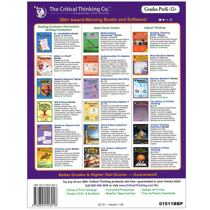 The Critical Thinking Co. CTB1511 Reading Detective Rx, Grade 6-12