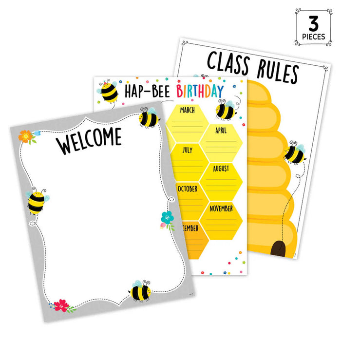 Creative Teaching Press CTP10824 Busy Bees Classroom Essentials 3-Chart Pack