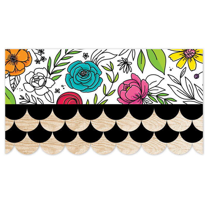Creative Teaching Press CTP10975 Core Decor Black and Wood Scallops EZ Border, 48 Feet