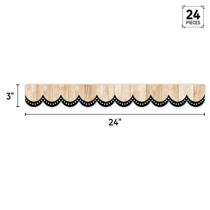 Creative Teaching Press CTP10980 Core Decor Dotted Scallops on Wood EZ Border, 48 Feet