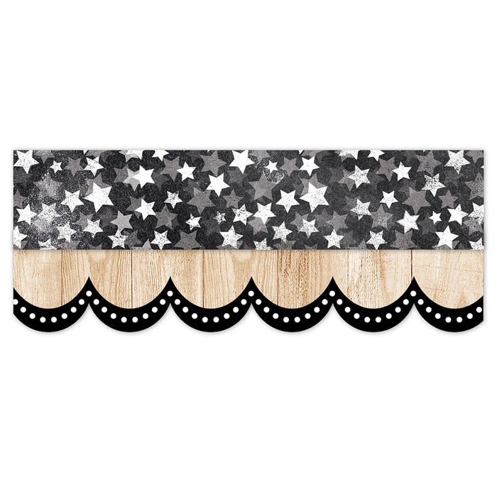 Creative Teaching Press CTP10980 Core Decor Dotted Scallops on Wood EZ Border, 48 Feet