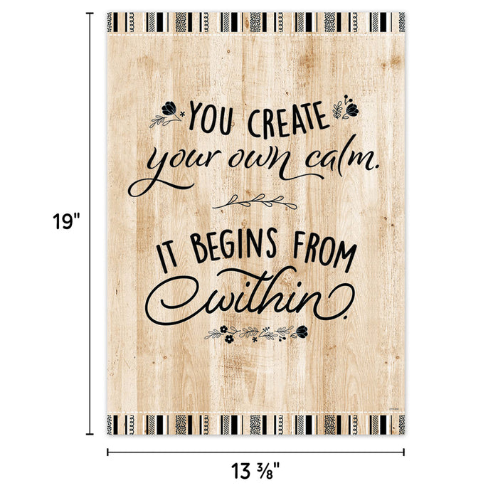Creative Teaching Press CTP10988 Core Decor Black, White, and Wood Inspire U 4-Poster Pack
