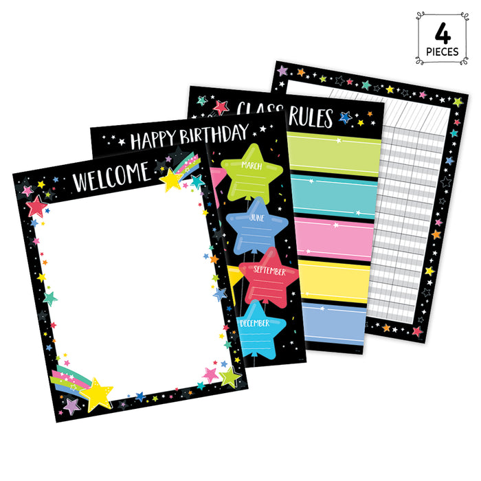 Creative Teaching Press CTP10989 Star Bright Classroom Essentials 4-Chart Pack