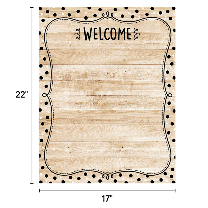 Creative Teaching Press CTP10990 Core Decor Black, White, and Wood Classroom Essentials 4-Chart Pack