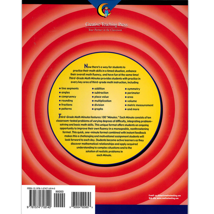 Creative Teaching Press CTP2585 Math Minutes Book, Grade 3
