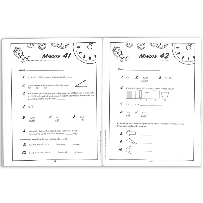 Creative Teaching Press CTP2586 Fourth-Grade Math Minutes Book