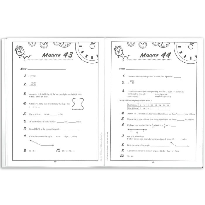 Creative Teaching Press CTP2587 Math Minutes Book, Grade 5