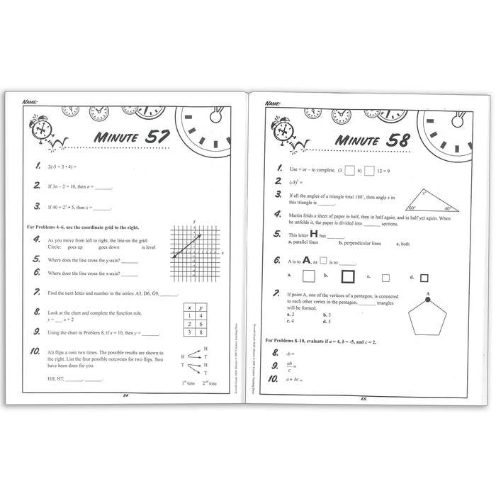 Creative Teaching Press CTP2635 Math Minutes Book, Grade 7