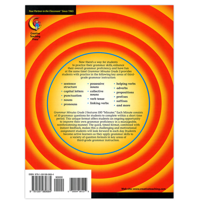 Creative Teaching Press CTP6121 Grammar Minutes Workbook, Grade 3