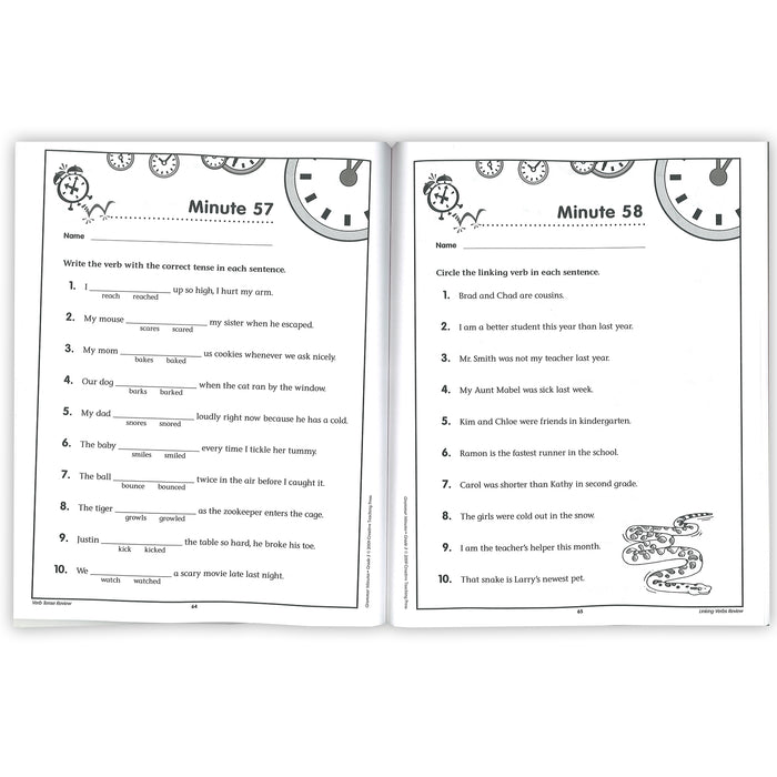 Creative Teaching Press CTP6121 Grammar Minutes Workbook, Grade 3