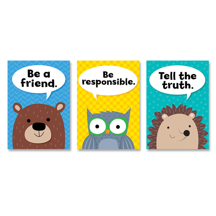 Creative Teaching Press CTP8697 Woodland Friends Character Traits Inspire U&trade; 5-Poster Pack