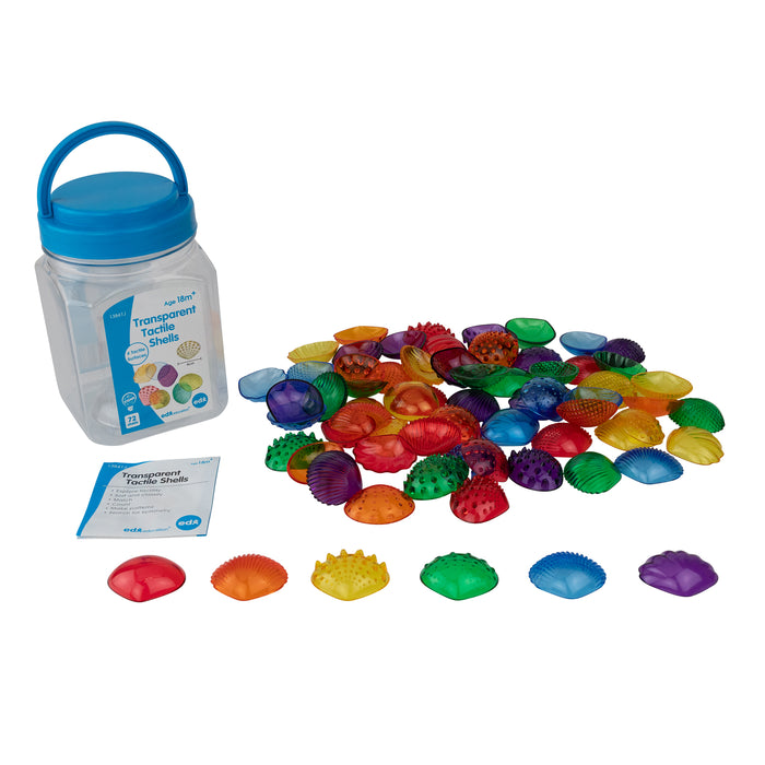 edxeducation CTU13841 Tactile Shells - Transparent - Mini Jar - Set of 72