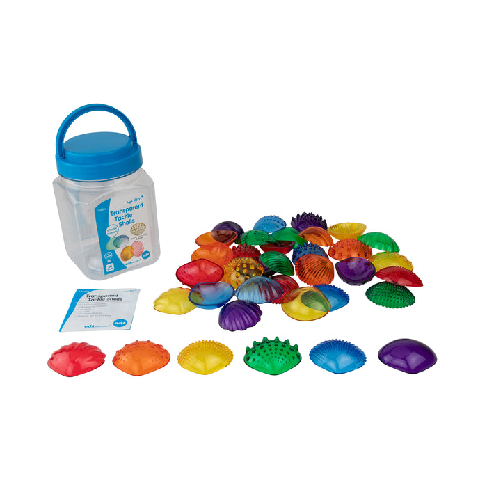 edxeducation CTU13842 Tactile Shells - Transparent - Mini Jar - Set of 36