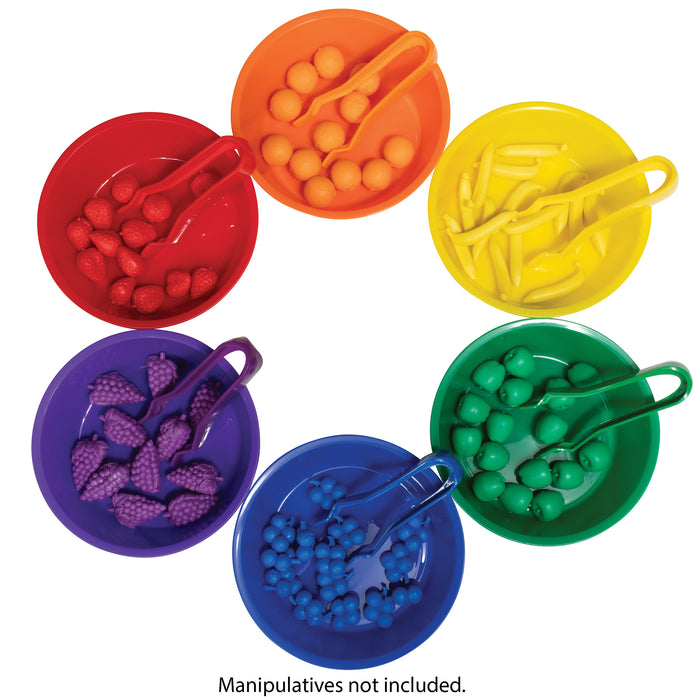 edxeducation CTU13905 Sorting Bowls & Tweezers - Set of 12 - 18m+ - 6 Colors