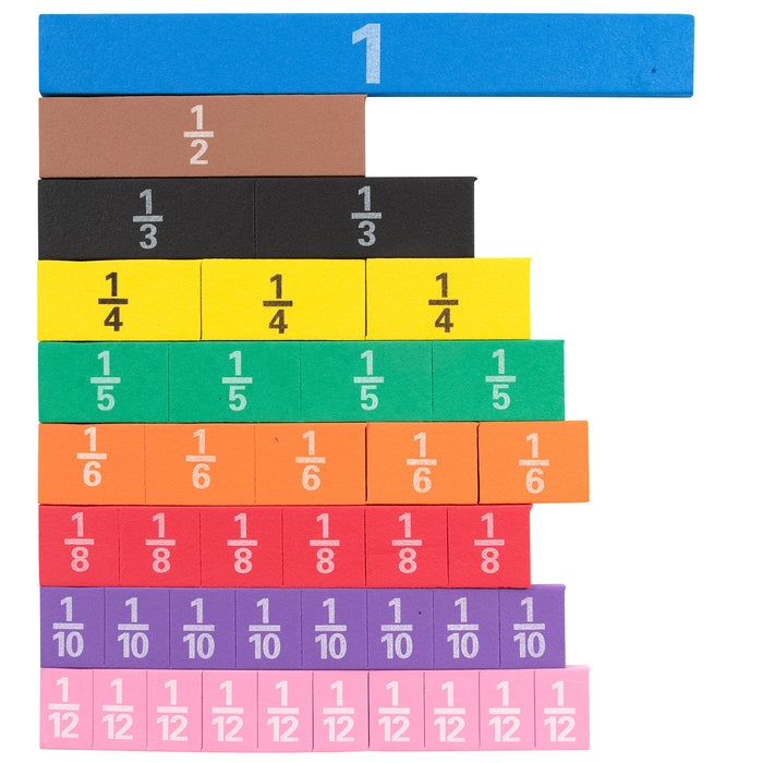 Learning Advantage CTU7699 Fraction Tiles - Foam - Magnetic - Set of 51
