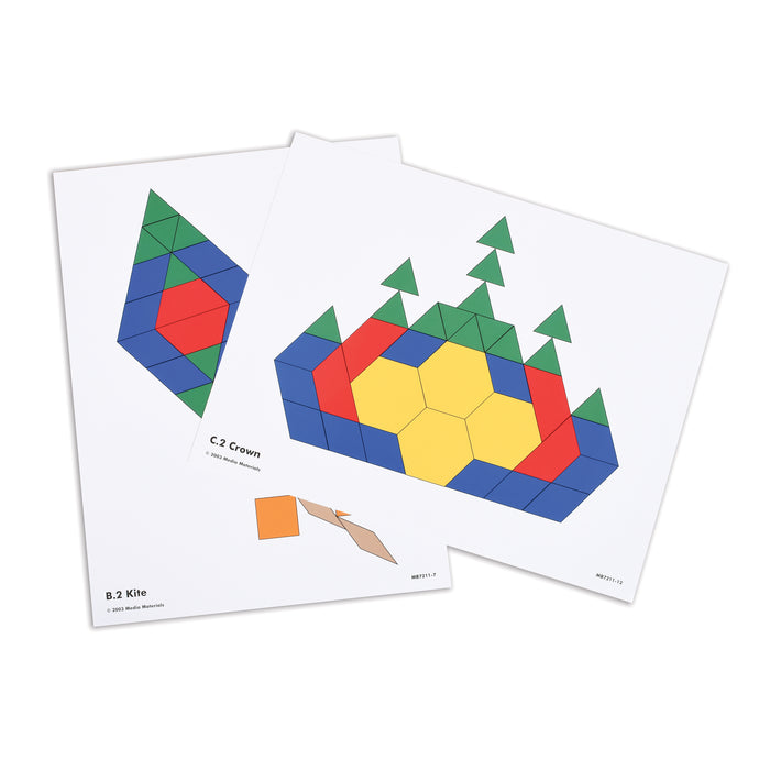 Learning Advantage CTU8837 Pattern Block Activity Cards - Set of 20