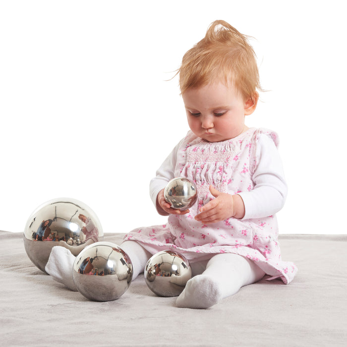 TickiT CTU9322 Sensory Reflective Balls - Silver - Set of 4