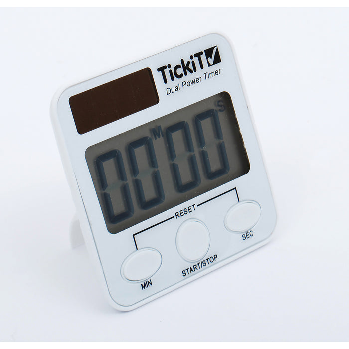 TickiT CTU9500 Dual Power Timers - Set of 5 - Red, Yellow, Green, Blue, White - Solar and Battery Powered Digital Timers